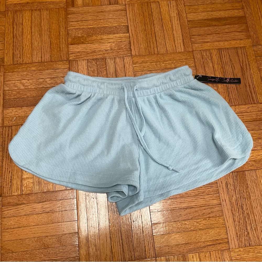 NWT Light Blue Waffle Knit Shorts